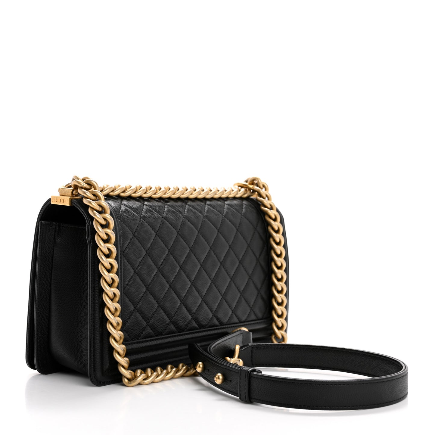 Caviar Quilted Medium Boy Flap Black
