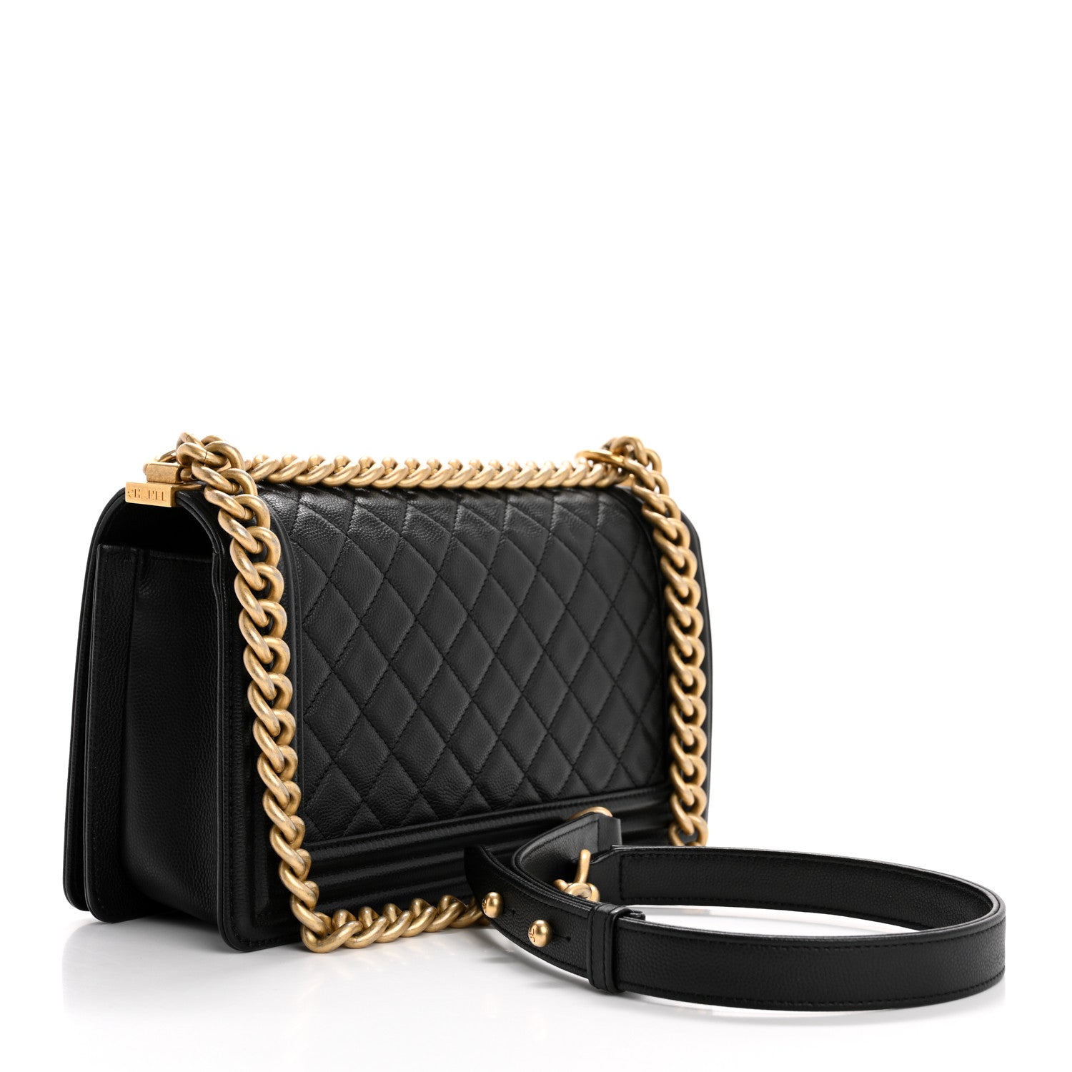 Chanel Caviar Quilted Medium Boy Flap Black 2 of 9