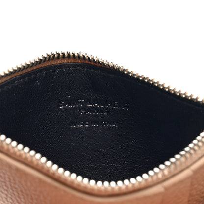 Saint Laurent Grained Calfskin 5 Fragments Zip Pouch Card Holder Nude Powder 6 of 6