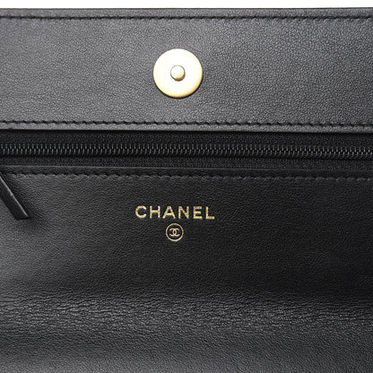 Chanel Goatskin Quilted 19 Wallet On Chain WOC Black 6 of 11