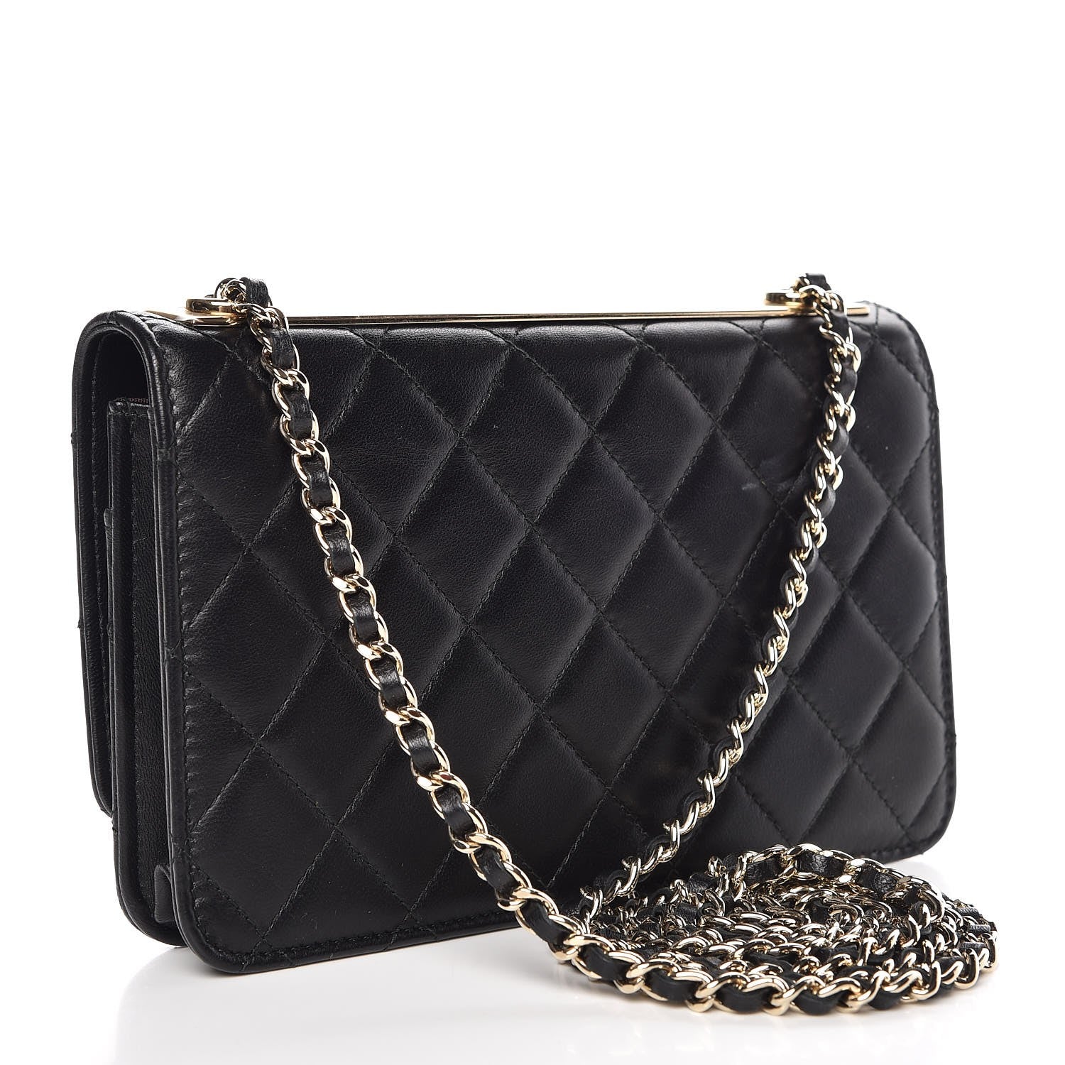 Chanel Lambskin Quilted Trendy CC Wallet On Chain WOC Black 3 of 10