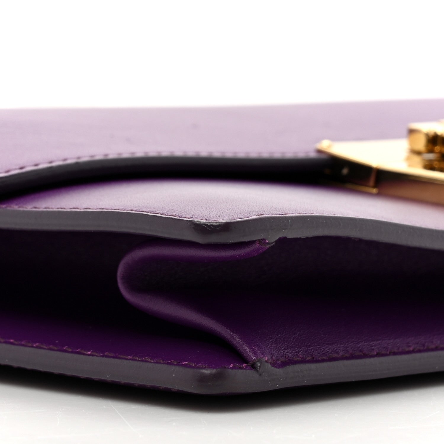 Salvatore Ferragamo Smooth Calfskin Medium Aileen Gancio Lock Shoulder Bag Grape Rosso 9 of 16