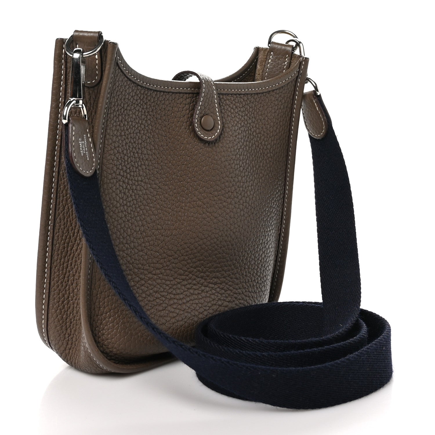 Hermes Taurillon Clemence Amazone Evelyne TPM Etoupe Bleu Indigo 2 of 10