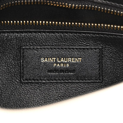 Saint Laurent Shiny Calfskin Le Fermoir Hobo Blanc Vintage Black 6 of 9