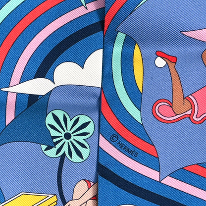Hermes Silk Carres Volants Twilly Bleu Jaune Vif Multicolor 4 of 4