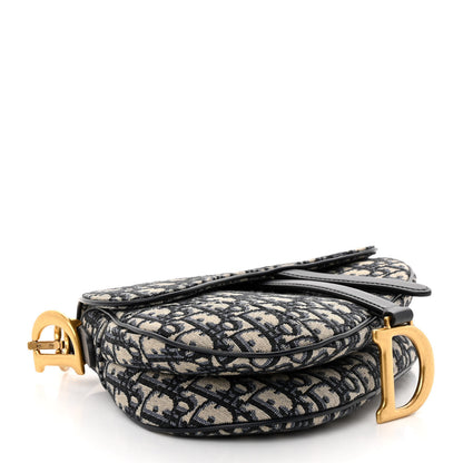Christian Dior Oblique Saddle Bag Blue 4 of 10