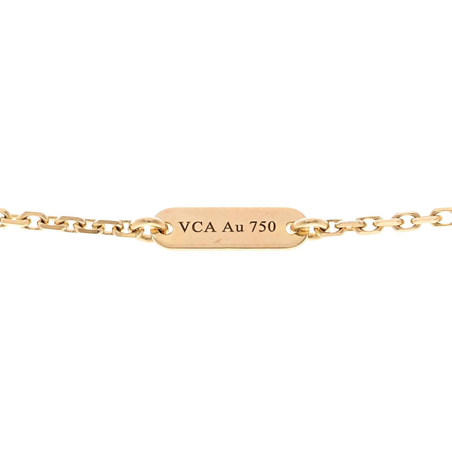Van Cleef & Arpels 18K Yellow Gold Mother of Pearl Vintage Alhambra Pendant Necklace 5 of 5