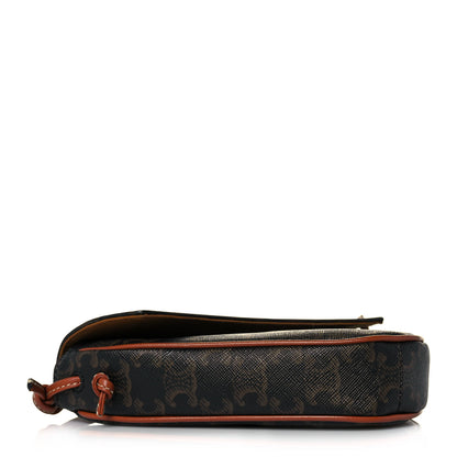 Celine Triomphe Canvas Triangle Crossbody Bag Tan 4 of 15