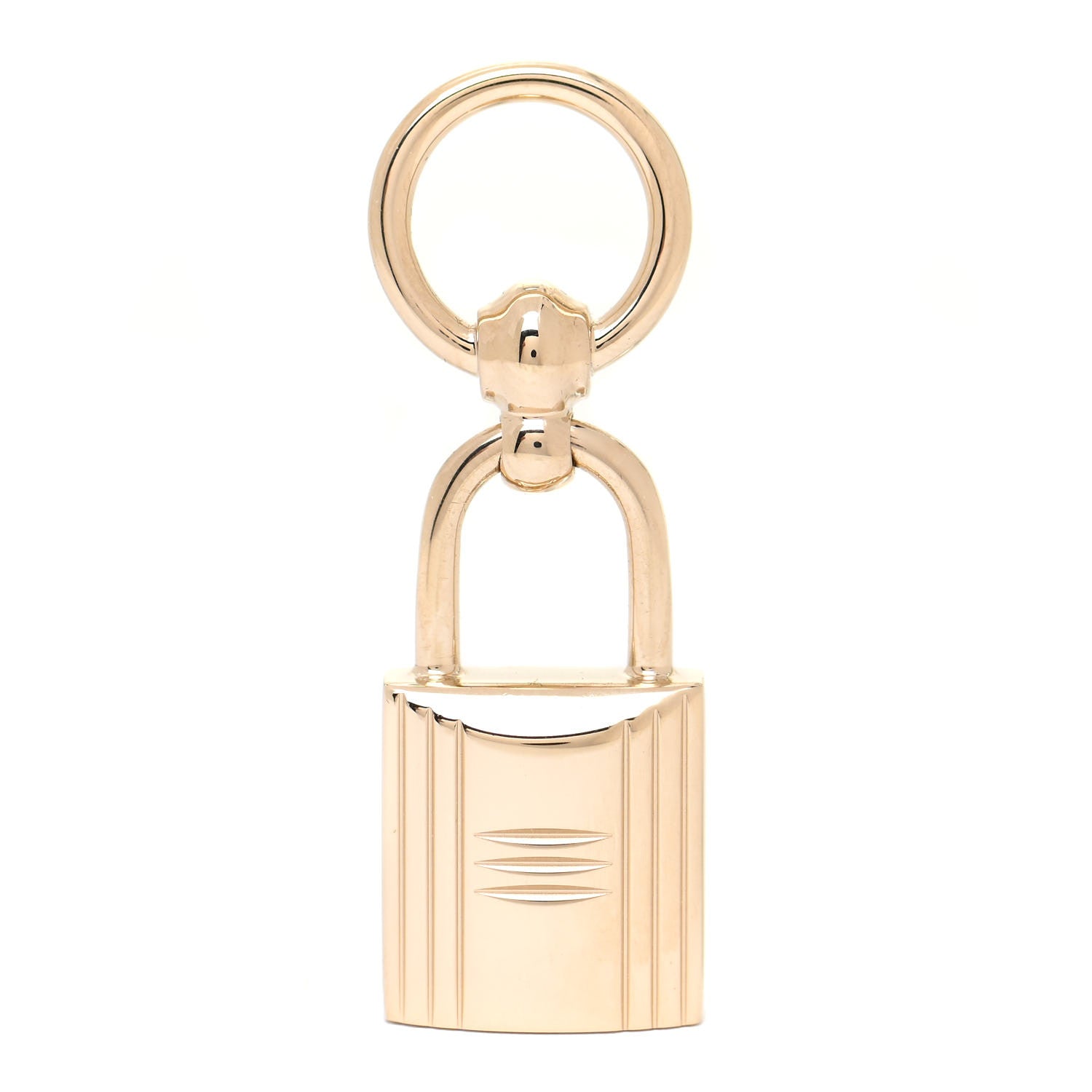 Hermes Permabrass Mini Loop Charms Cadenas Scarf Ring Gold 1 of 4