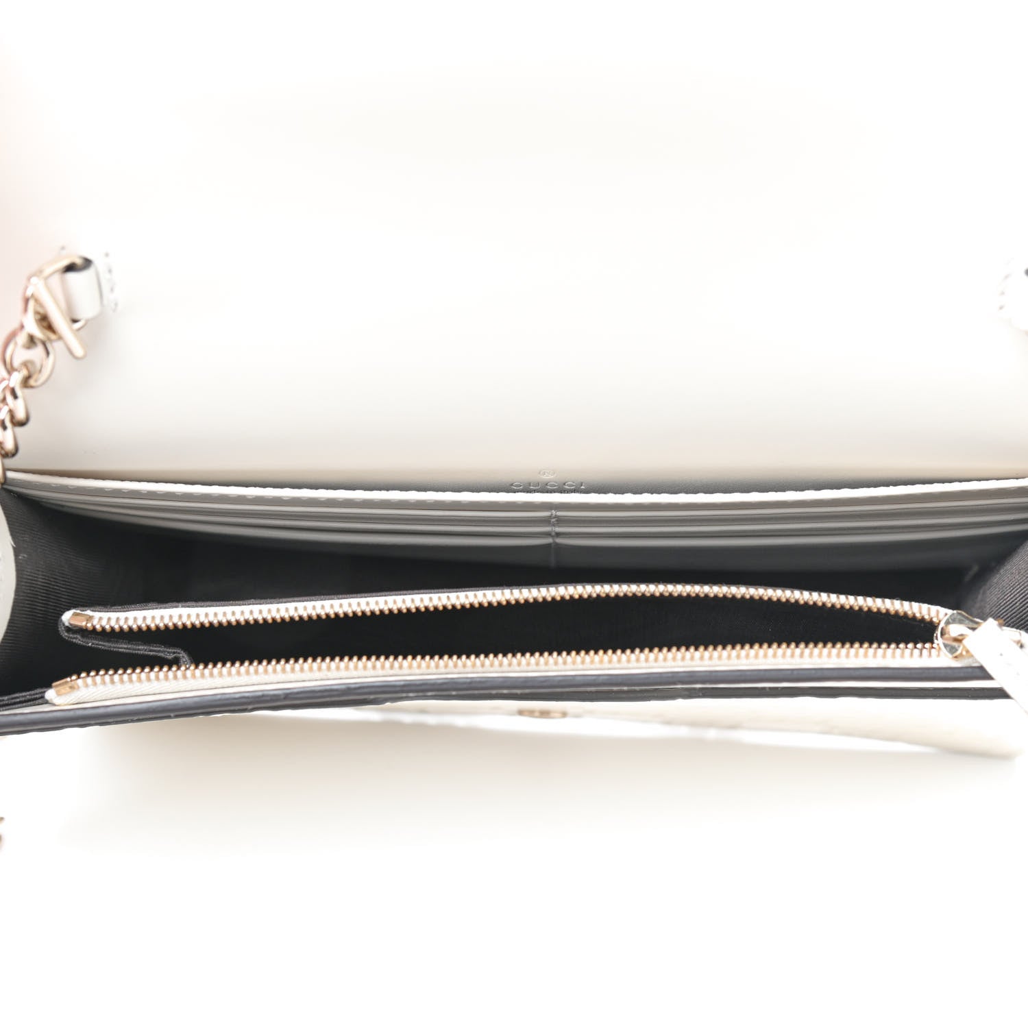 Gucci Guccissima Signature Bowy Chain Wallet Mystic White 4 of 7