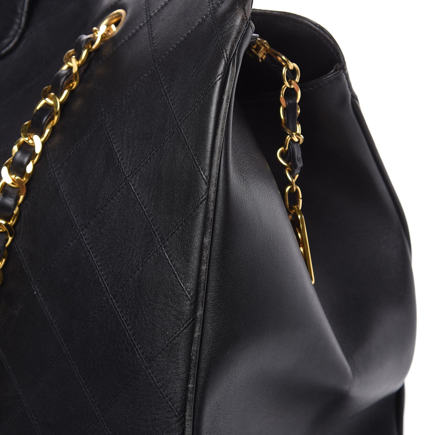 Chanel Calfskin Stitched XL Weekender Black 14 of 24
