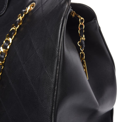 Chanel Calfskin Stitched XL Weekender Black 14 of 24