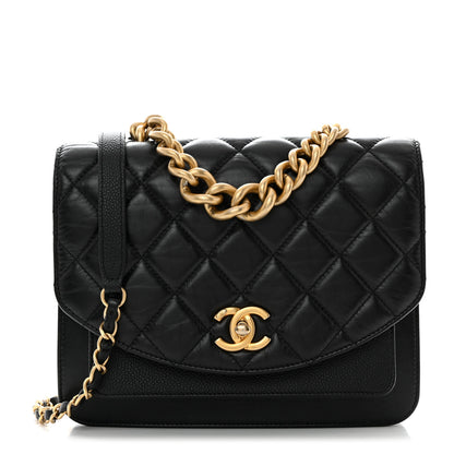 Chanel Calfskin Caviar Quilted Chain Handle Flap Black 1 of 10