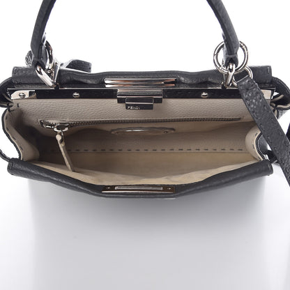 Fendi Cuoio Romano Selleria Bi-Color Medium Peekaboo Iconic Satchel Asfalto Latte 6 of 9