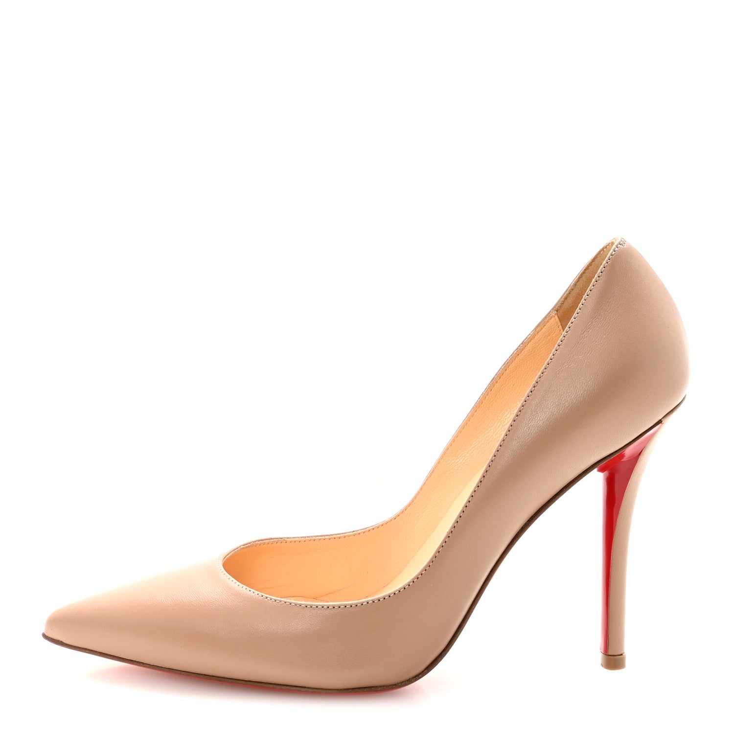 Christian Louboutin Nappa Apostrophy 100 Pumps 36 Nude 1 of 18