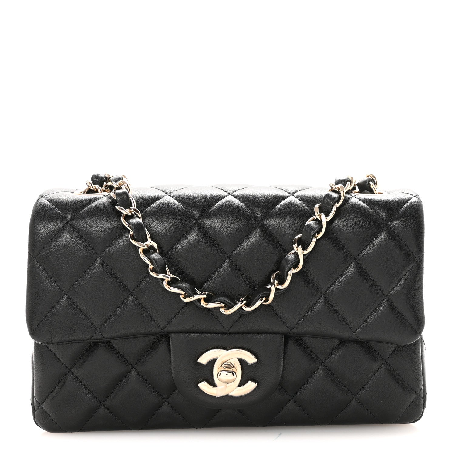 Chanel Lambskin Quilted Mini Rectangular Flap Black 1 of 10