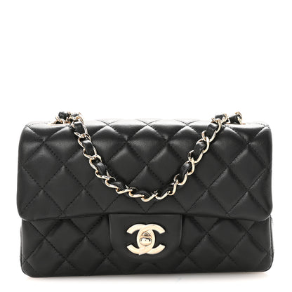 Chanel Lambskin Quilted Mini Rectangular Flap Black 1 of 10