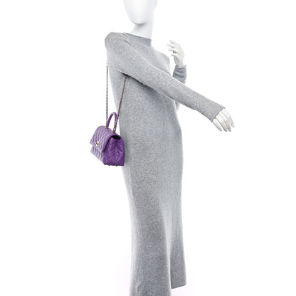 Chanel Caviar Quilted Mini Coco Handle Flap Purple 2 of 9