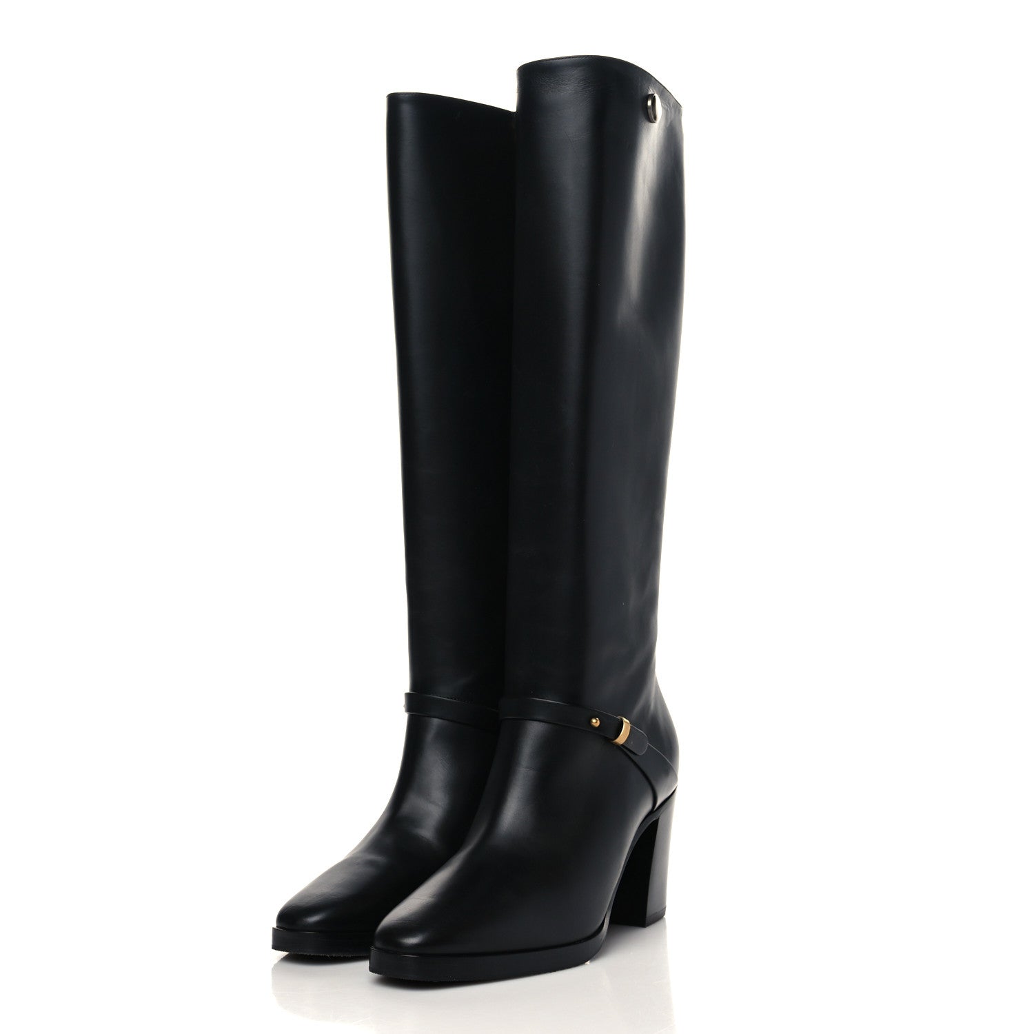 Gucci Calfskin Double G Knee High Boots 35.5 Black 3 of 8