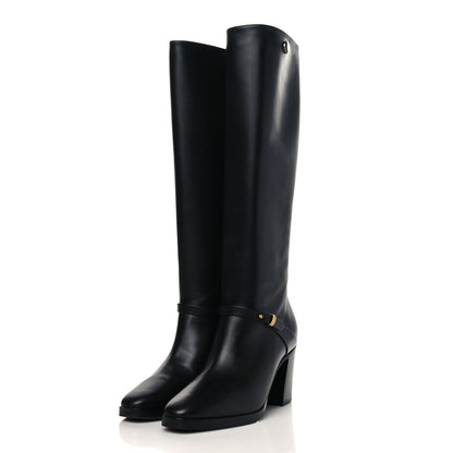 Gucci Calfskin Double G Knee High Boots 35.5 Black 3 of 8