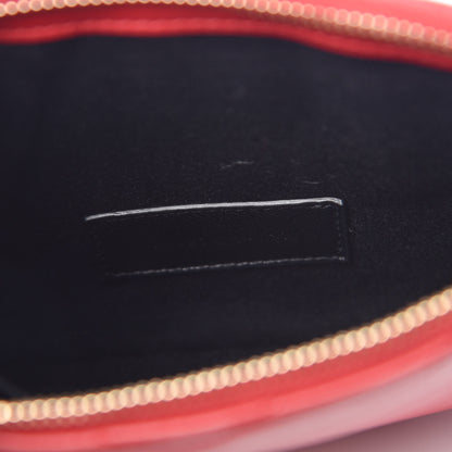 Saint Laurent Calfskin Matelasse Chevron Monogram Pouch Red 7 of 7