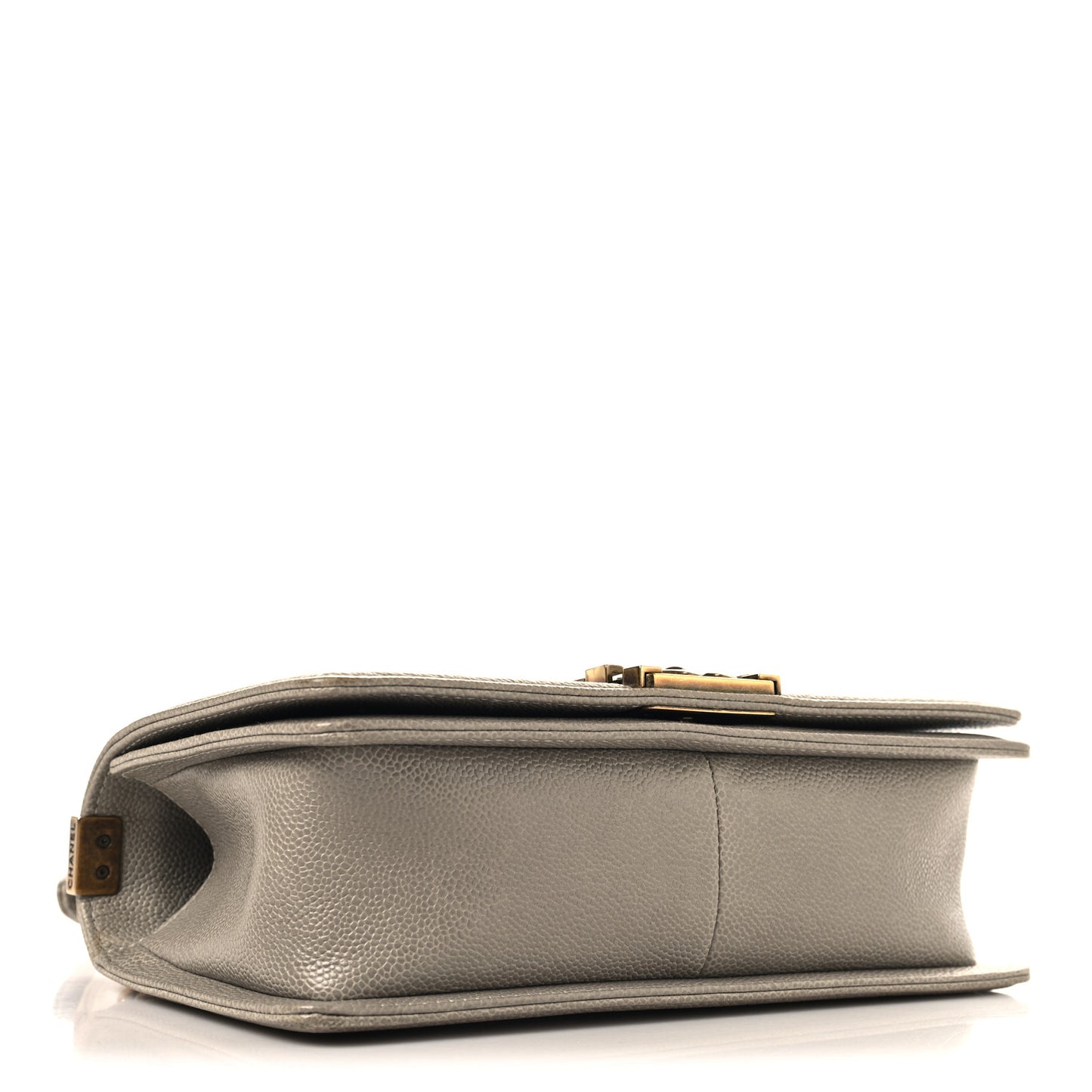 Caviar Quilted Medium Boy Flap Grey