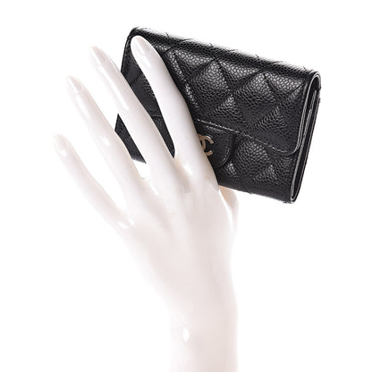 Chanel Caviar Quilted Flap Card Holder Wallet Black 2 of 9