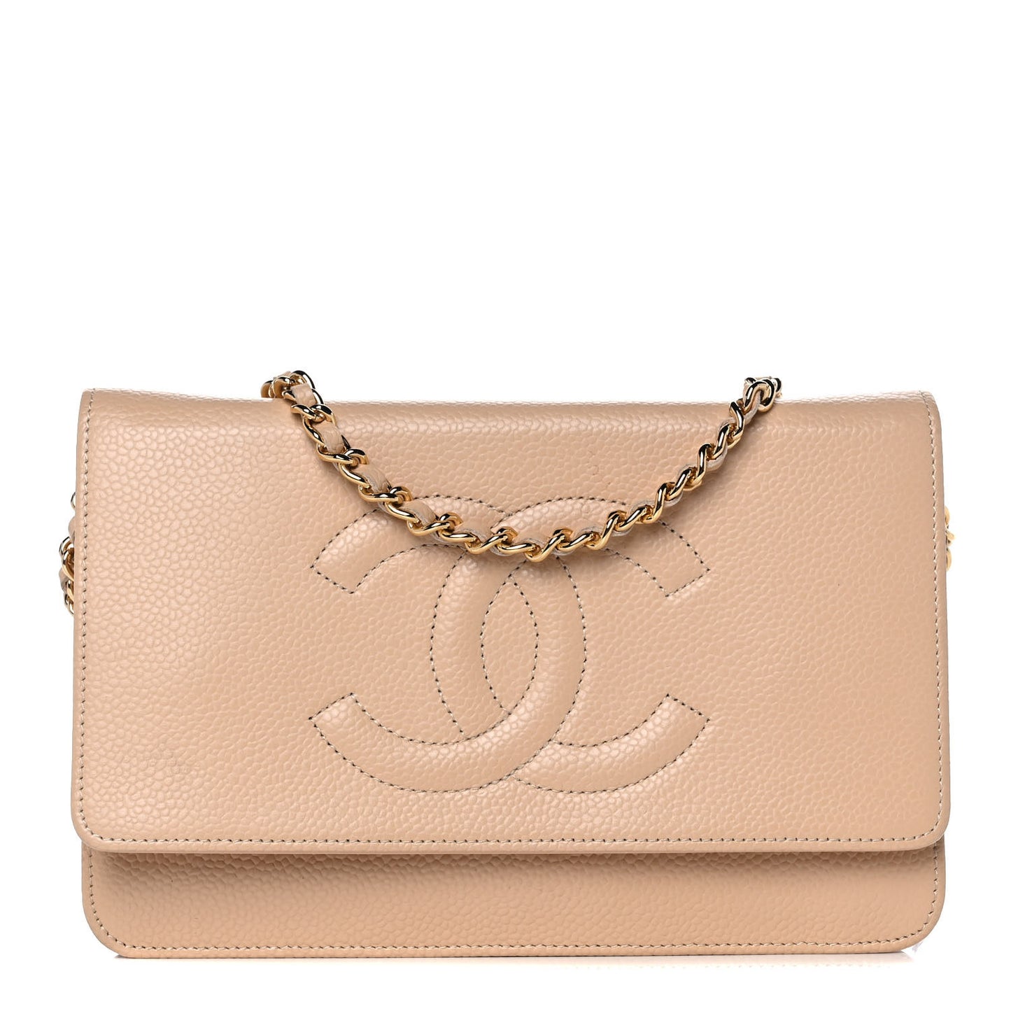 Caviar Timeless CC Wallet on Chain WOC Beige
