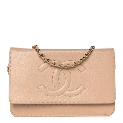 Chanel Caviar Timeless CC Wallet on Chain WOC Beige 1 of 12