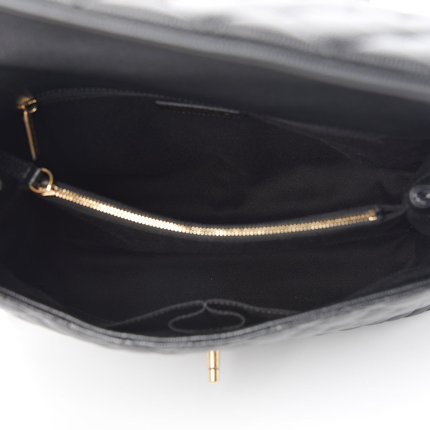 Caviar Lizard Quilted Medium Coco Handle Flap Black