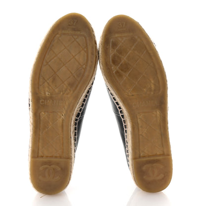 Chanel Lambskin CC Espadrilles 37 Black 6 of 11
