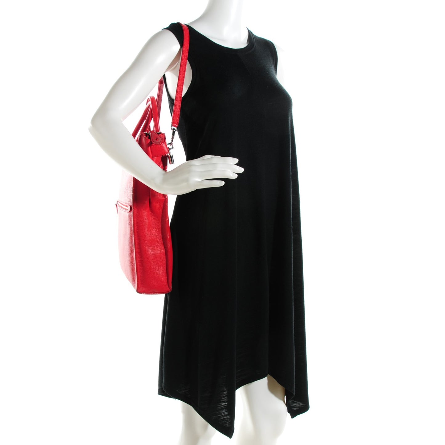 Calfskin Mobil Tote Carmine