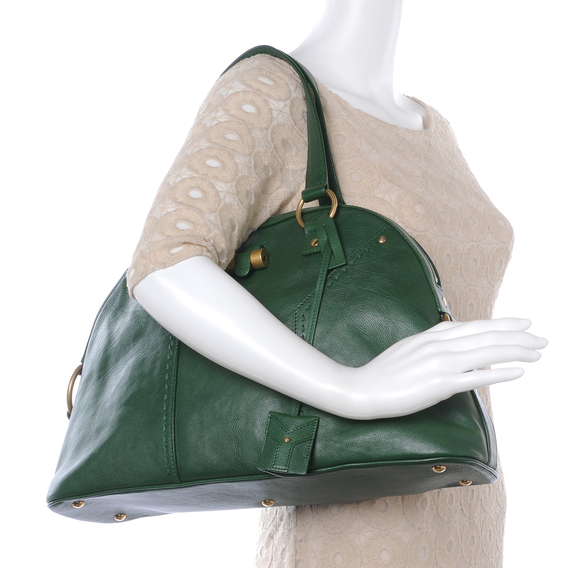 Saint Laurent Leather Large Muse Green 2 of 8