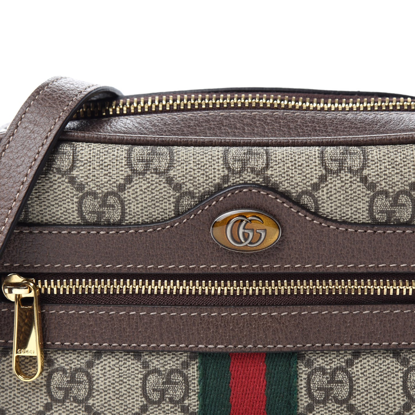 GG Supreme Monogram Web Mini Ophidia Shoulder Bag Brown