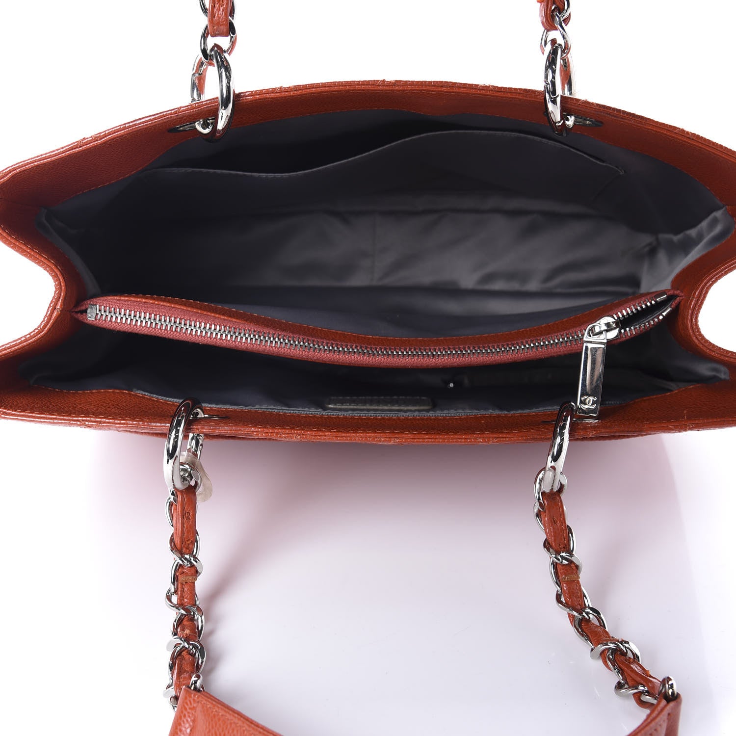 Chanel Caviar Quilted Grand Shopping Tote GST Orange 5 of 11