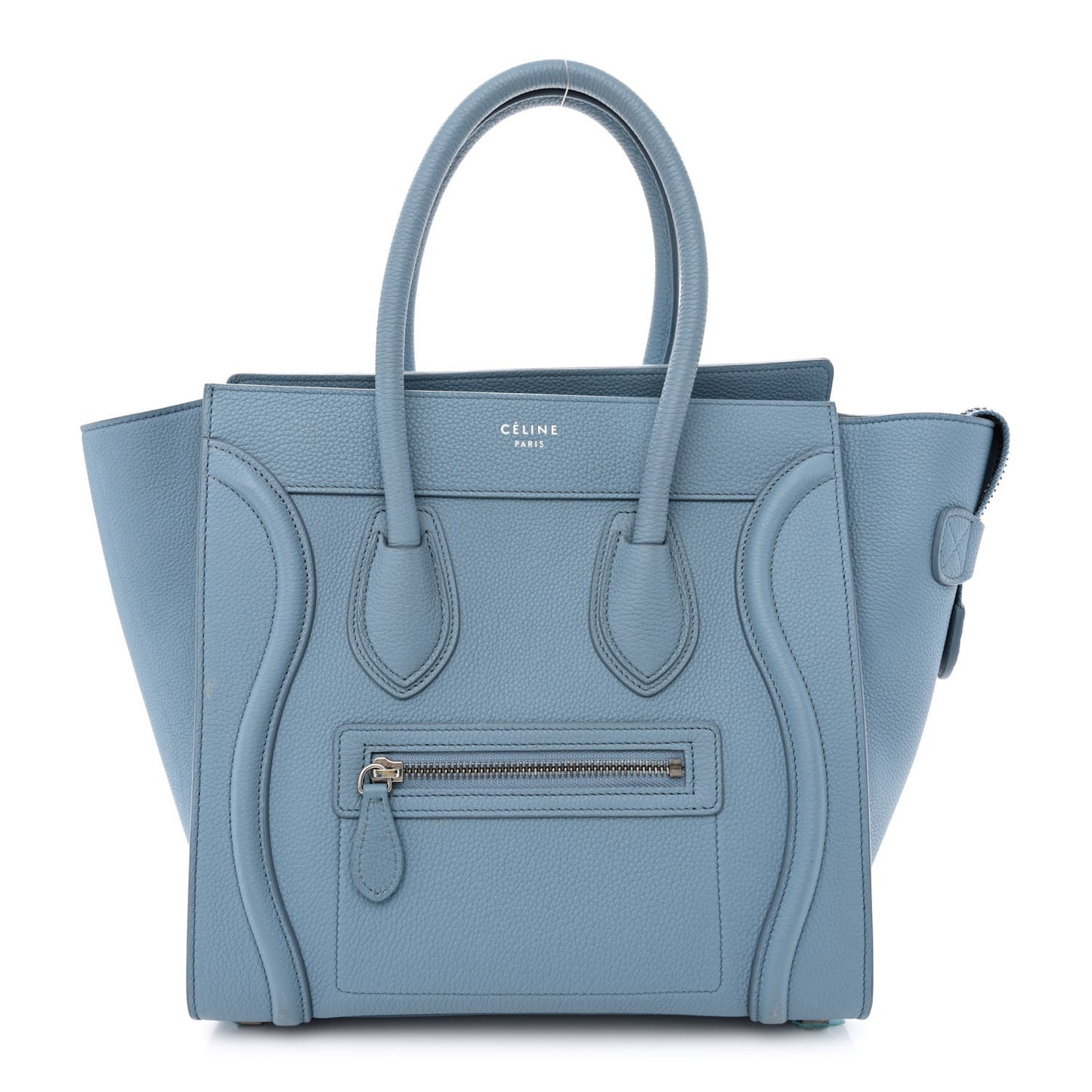 Drummed Calfskin Micro Luggage Slate