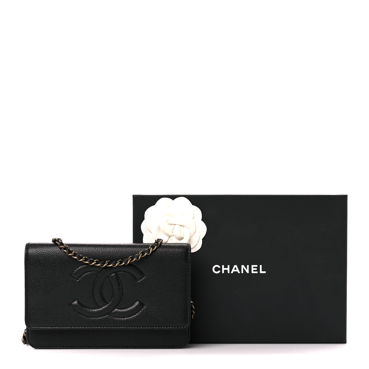 Chanel Caviar Timeless CC Wallet on Chain WOC Black 3 of 12