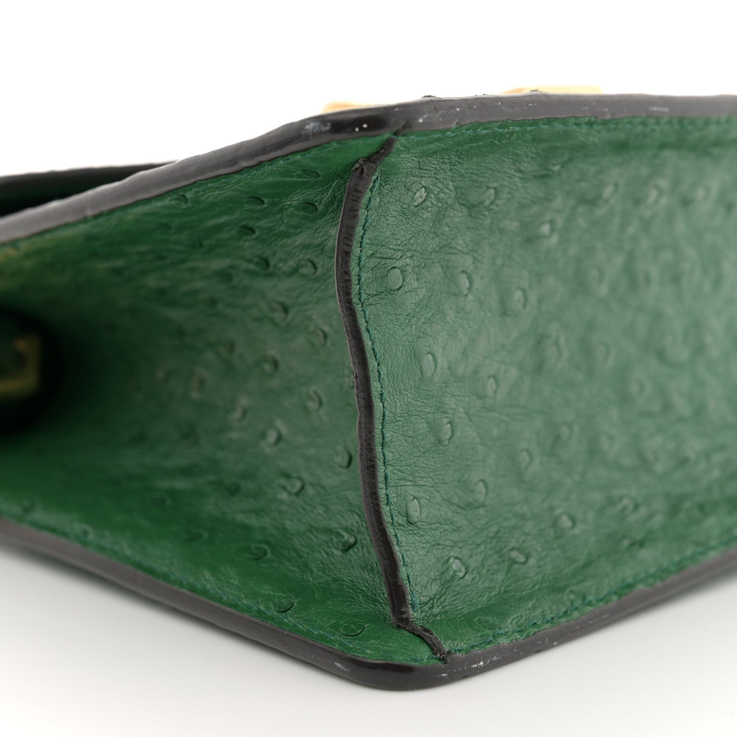 Ostrich Mini Sylvie Top Handle Bag Green