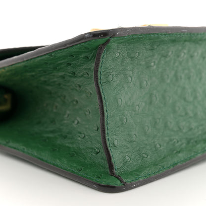 Gucci Ostrich Mini Sylvie Top Handle Bag Green 9 of 14