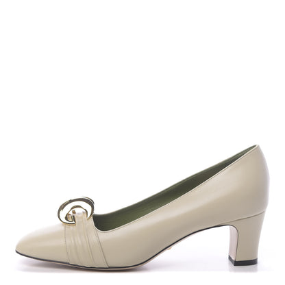 Gucci Malaga Kid Half Moon GG Square Toe Pumps 39.5 Vintage White 1 of 9