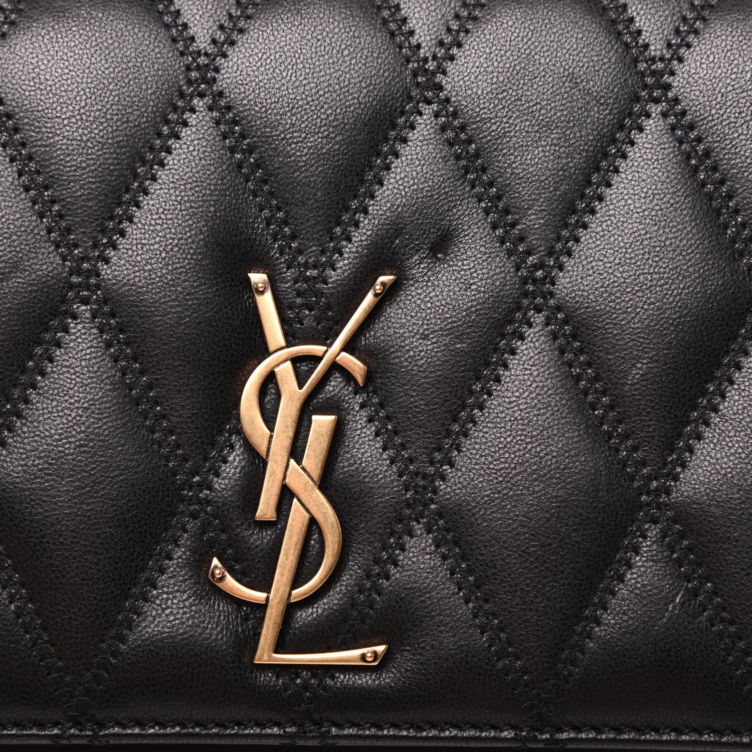 Saint Laurent Lambskin Diamond Quilted Monogram Angie Chain Bag Black 17 of 23