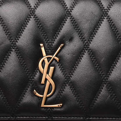 Saint Laurent Lambskin Diamond Quilted Monogram Angie Chain Bag Black 17 of 23