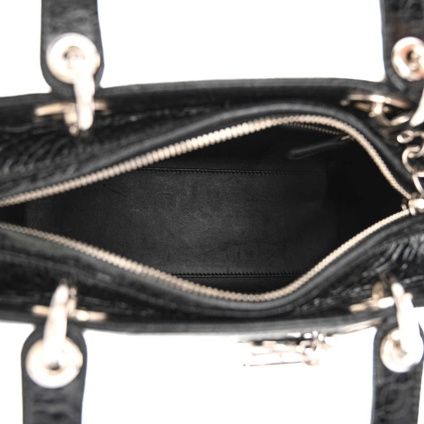 Ceramic Effect Deerskin Jeweled Swan Lady Dior Black
