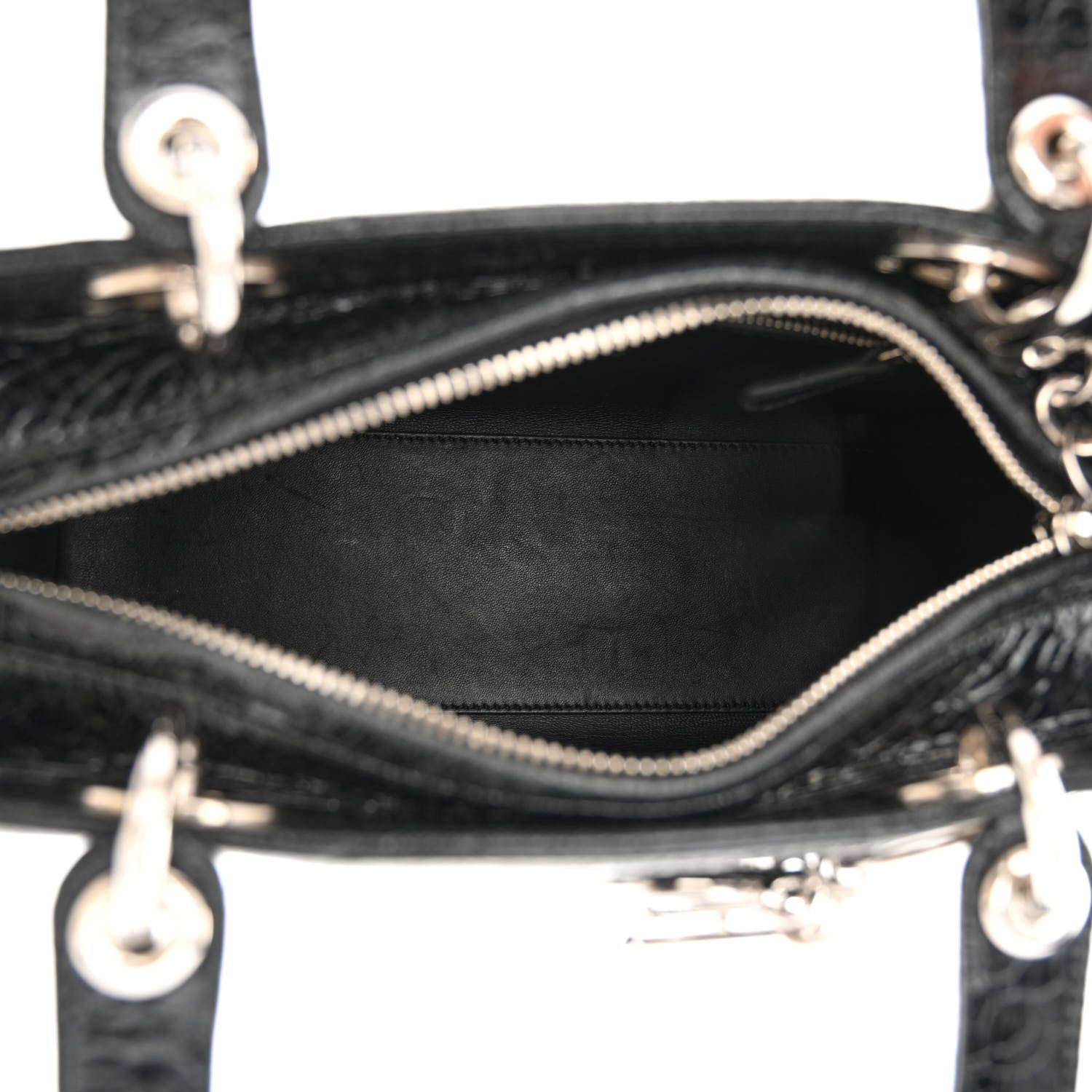 Christian Dior Ceramic Effect Deerskin Jeweled Swan Lady Dior Black 5 of 11