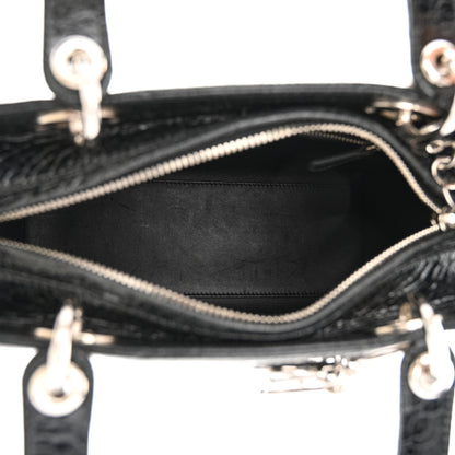 Christian Dior Ceramic Effect Deerskin Jeweled Swan Lady Dior Black 5 of 11