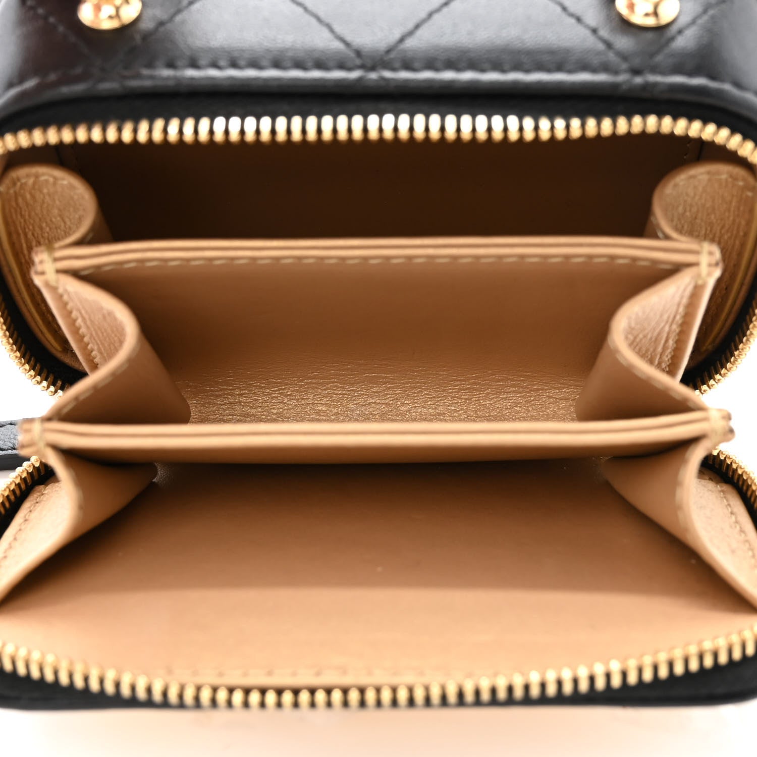 Chanel Lambskin Quilted Golden Plate Clutch With Chain Black 5 of 10