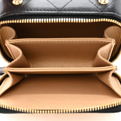 Chanel Lambskin Quilted Golden Plate Clutch With Chain Black 5 of 10