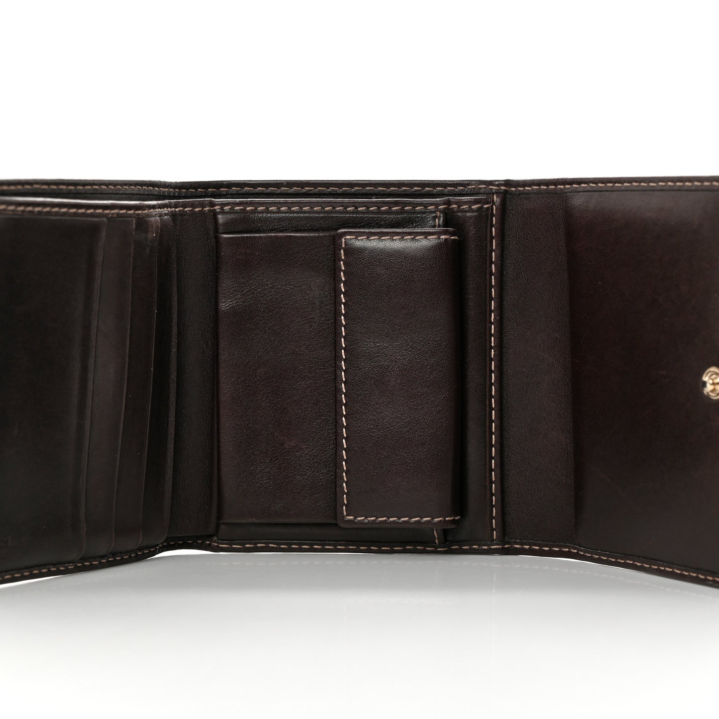 Monogram Britt Tri Fold Wallet Dark Brown