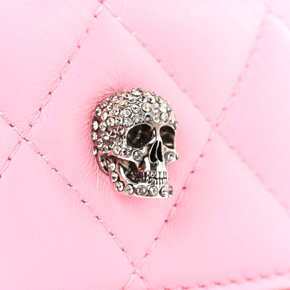 Alexander McQueen Lambskin Quilted Skull Card Holder Pastel Pink 8 of 9