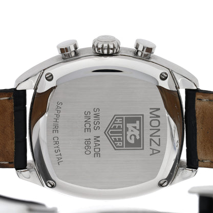 Tag Heuer Stainless Steel Alligator 38mm Monza Chronograph Automatic Watch Black CR2113-0 4 of 4